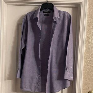 Nick Graham Men's Lavender plaid Button Down Shirt, size 16 32-33